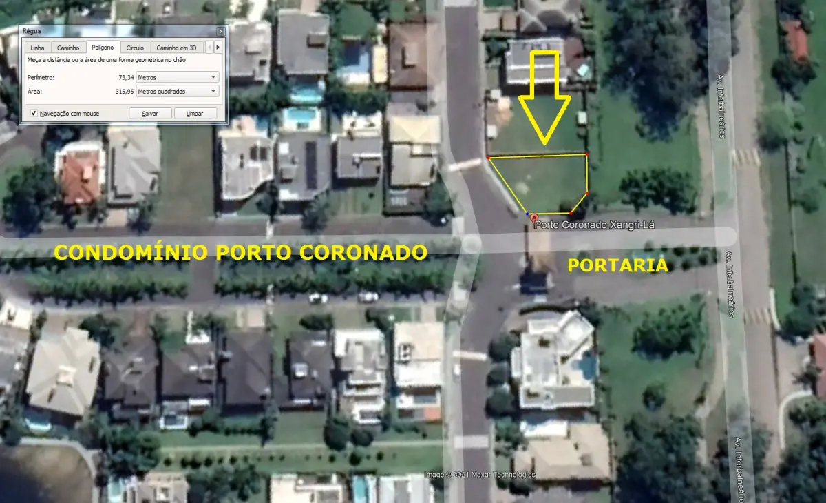 LOTE 1 - TERRENO ESQUINA NO COND. PORTO CORONADO EM CAPÃO DA CANOA (LOTE A VISTA)