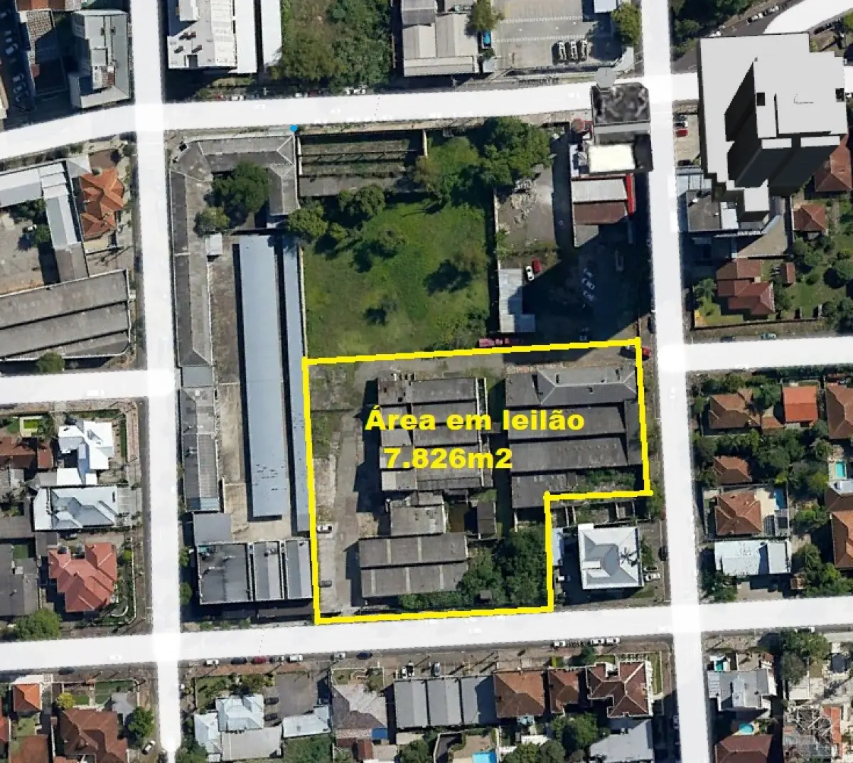 LOTE 001 - 7.826,55M2 - 2 FRENTES -Prédios de alvenaria, próprios p/indústria na R. João Antônio da Silveira nº 630. FOTO DE PROJETO COM USO DE MAIS UM TERRENO LINDEIRO
