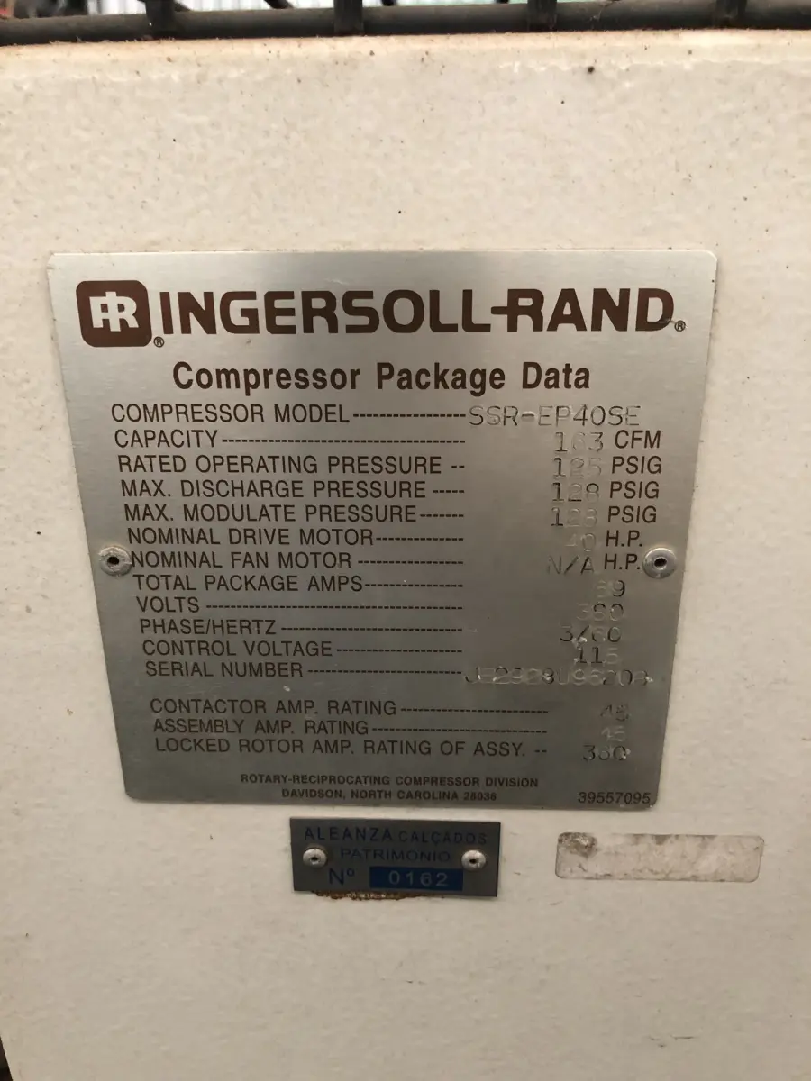 LOTE 116 - compressor Ingersol Rand
