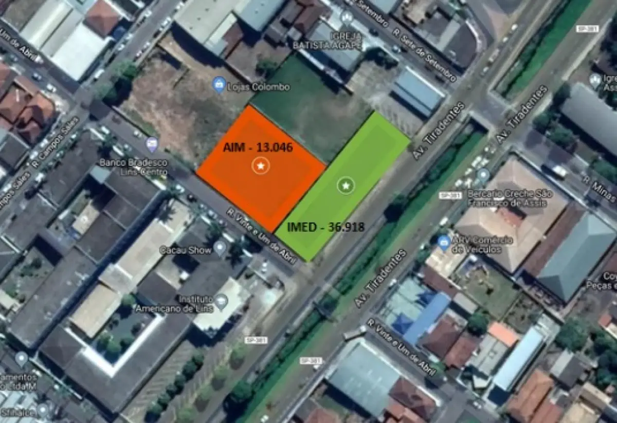 LOTE 001 - GRANDE TERRENO DE ESQUINA NO CENTRO DE LINS SP - COM 3.069,20M2 - LIVRE DESOCUPADO - PRONTA ENTREGA