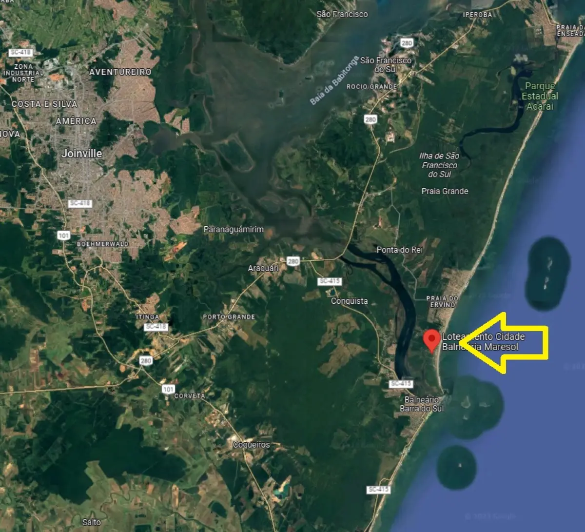 LOTE 003 - terreno, de forma retangular, sob o n° 03, da quadra n° 93, do loteamento “Cidade Balneária Luzemar área total de 360,00m²