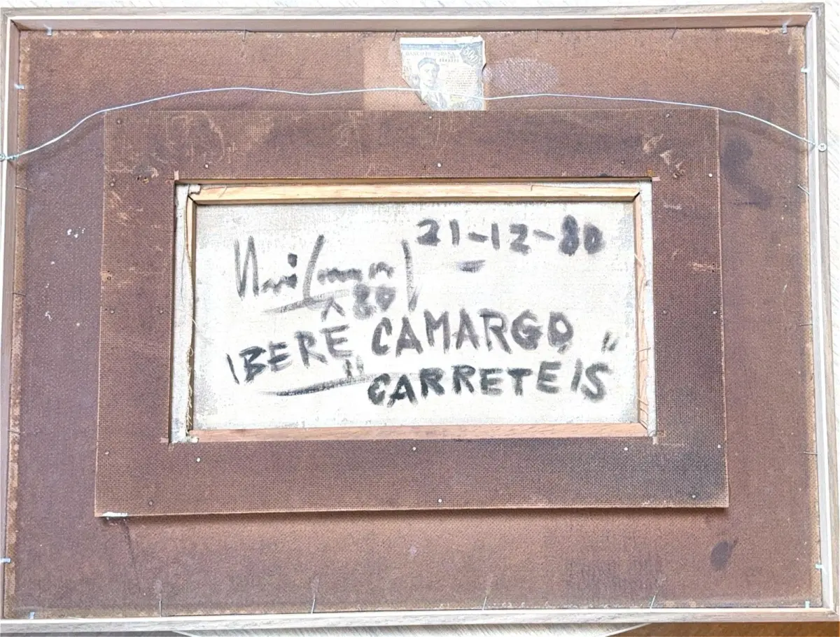 LOTE 003 - Iberê Camargo - Carretéis - 1980, Óleo sobre tela, 24 x 41 cm