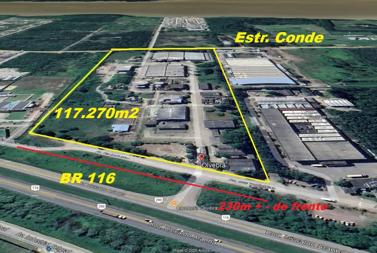 LOTE 001 - Uma área de terras com 39.353,50m², localizada na Estrada BR-116, zona urbana desta cidade de Eldorado do Sul/RS Uma fração de terras, situada à margem da BR-116, no distrito de Flor do Conde, na zona de expansão urbana deste município de Guaíba