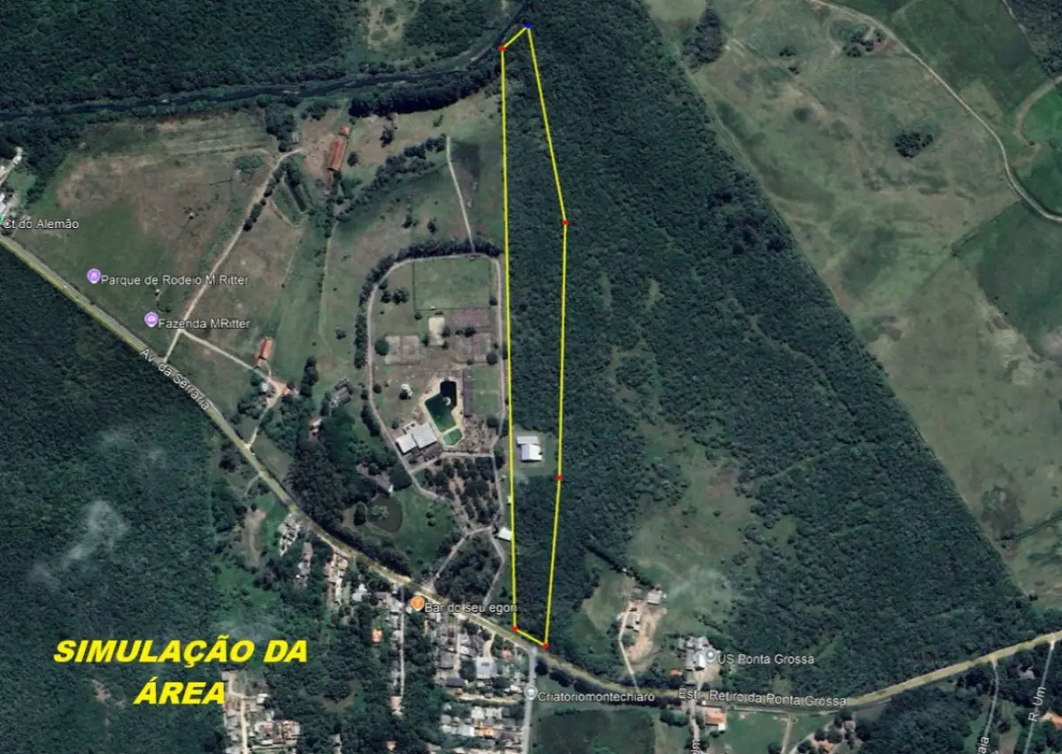 LOTE 005 - aprox. 50.090 m2 de área na Zona Sul, na Estrada da Ponta Grossa ao lado do nº 2701. Representa 11,53% do todo maior da matricula nº 68300 que tem 44 hectares aproximadamente.