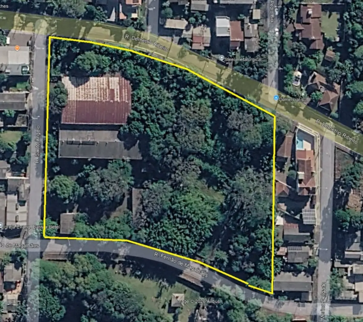 LOTE 001 - GRANDE TERRENO COM 13.694,25M2 E PAVILHOES NA RUA DEMETRIO RIBEIRO 736 EM NOVO HAMBURGO