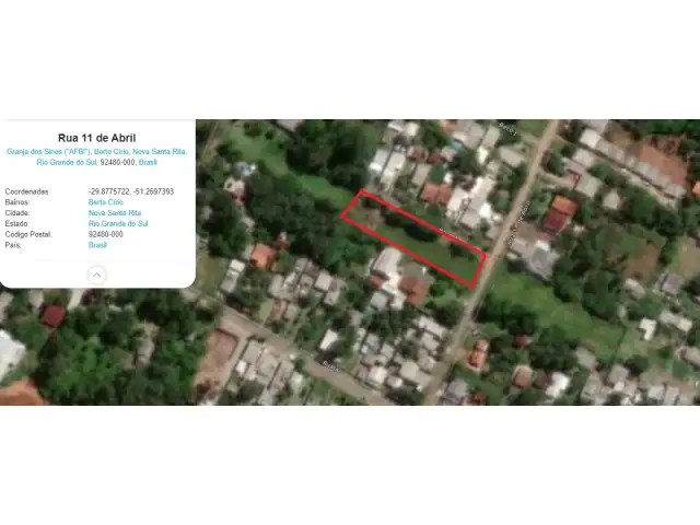 Leilão de terreno em Nova Santa Rita