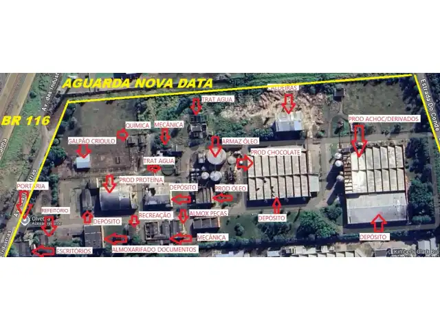 LEILÃO DE GRANDE IMÓVEL 117.000M² DE FRENTE PARA A BR 116 EM ELDORADO DO SUL – POSSIB. DE DESMEMBRAR EM TERRENOS MENORES FRENTE BR 116 SILO DE ARMAZENAMENTO