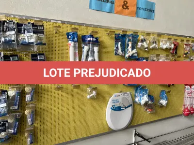 LOTE 042 - Lote com quador mostruario, silicone, linhas de nylon, serrote, martelo, disco de corte, pedra para retificas, regua, tesourão, mostra de modelos de parafusos, pedras de afiar, tampa de vaso, adaptador de mangueira, torneiras, trincha, rolo de pintura, capacetes de epi, oculos. 
