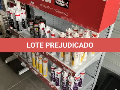 LOTE 035 - Lote com bisnagas de PU diversos modelos, movel expositor 