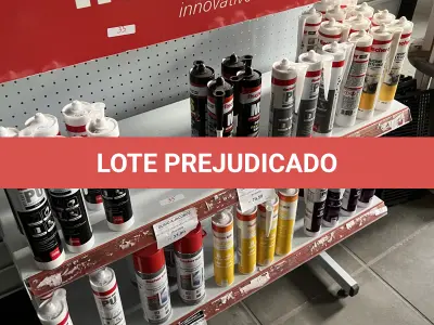 LOTE 035 - Lote com bisnagas de PU diversos modelos, movel expositor 