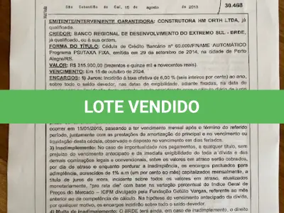 LOTE 001 - Imóvel urbano com área de 632,20 m2, Consta averbada a área de 587,53 m2, para fins comerciais