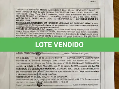 LOTE 001 - Imóvel urbano com área de 632,20 m2, Consta averbada a área de 587,53 m2, para fins comerciais