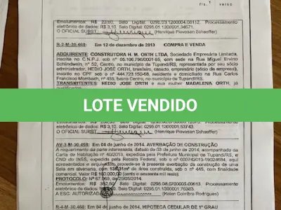 LOTE 001 - Imóvel urbano com área de 632,20 m2, Consta averbada a área de 587,53 m2, para fins comerciais
