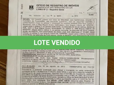 LOTE 001 - Imóvel urbano com área de 632,20 m2, Consta averbada a área de 587,53 m2, para fins comerciais