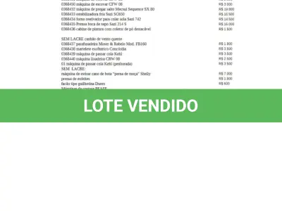 LOTE 000 - Maquinas de calçados