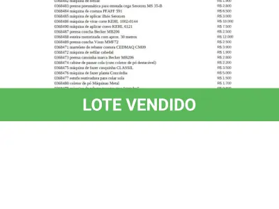 LOTE 000 - Maquinas de calçados