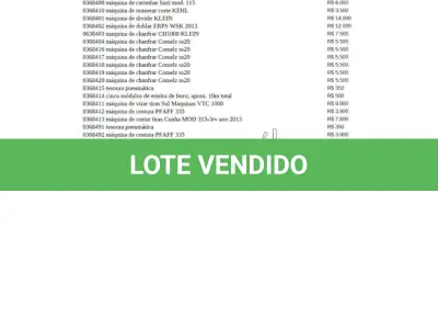 LOTE 000 - Maquinas de calçados
