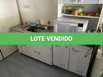 LOTE 508 - Pia, armario 2 portas, forno microndas, jarra eletrica, prateleira 