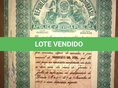 LOTE 000 - TÍTULOS DE DÍVIDA PÚBLICA – TÍTULO DE REAPARELHAMENTO DA ELETROBRAS – APÓLICES DE DÍVIDA PÚBLICA - RELÍQUIAS
