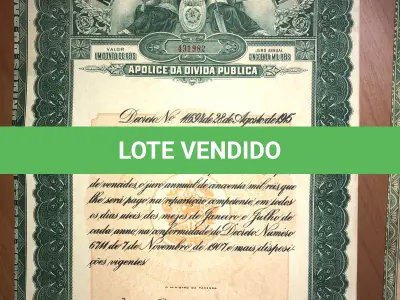 LOTE 000 - TÍTULOS DE DÍVIDA PÚBLICA – TÍTULO DE REAPARELHAMENTO DA ELETROBRAS – APÓLICES DE DÍVIDA PÚBLICA - RELÍQUIAS