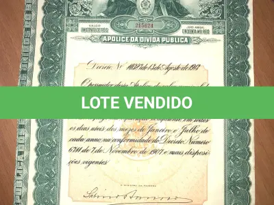 LOTE 000 - TÍTULOS DE DÍVIDA PÚBLICA – TÍTULO DE REAPARELHAMENTO DA ELETROBRAS – APÓLICES DE DÍVIDA PÚBLICA - RELÍQUIAS