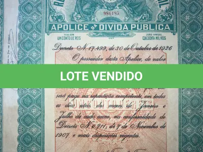 LOTE 000 - TÍTULOS DE DÍVIDA PÚBLICA – TÍTULO DE REAPARELHAMENTO DA ELETROBRAS – APÓLICES DE DÍVIDA PÚBLICA - RELÍQUIAS