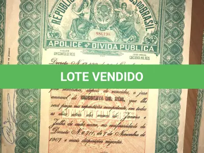 LOTE 000 - TÍTULOS DE DÍVIDA PÚBLICA – TÍTULO DE REAPARELHAMENTO DA ELETROBRAS – APÓLICES DE DÍVIDA PÚBLICA - RELÍQUIAS