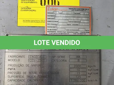 LOTE 000 - SILOS DE INOX – CALDEIRAS – TANQUES 100MIL L – BALANÇA RODOVIÁRIA – RESERVATÓRIO DE ÁGUA – UNO MILLE 95/96