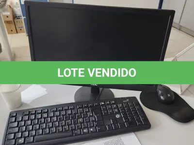LOTE 100 - 7 COMPUTADORES COM MONITOR, TELCADO, MOUSE E ESTABILIZADOR