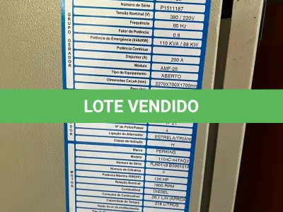 LOTE 121 - Gerador 110KVA motor Perkins 