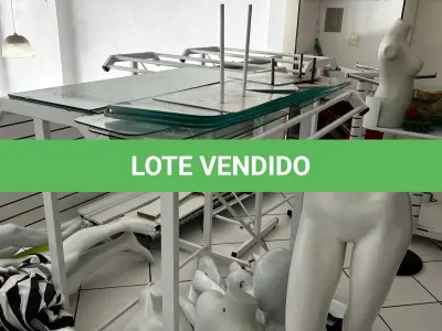 LOTE 000 - Lote com aproximadamente 3.500 peças de roupas e seus cabides (toda a loja): vestidos, saias, moletons, casacos, bermudas, calças, camisetas