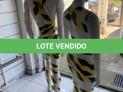 LOTE 000 - Lote com aproximadamente 3.500 peças de roupas e seus cabides (toda a loja): vestidos, saias, moletons, casacos, bermudas, calças, camisetas