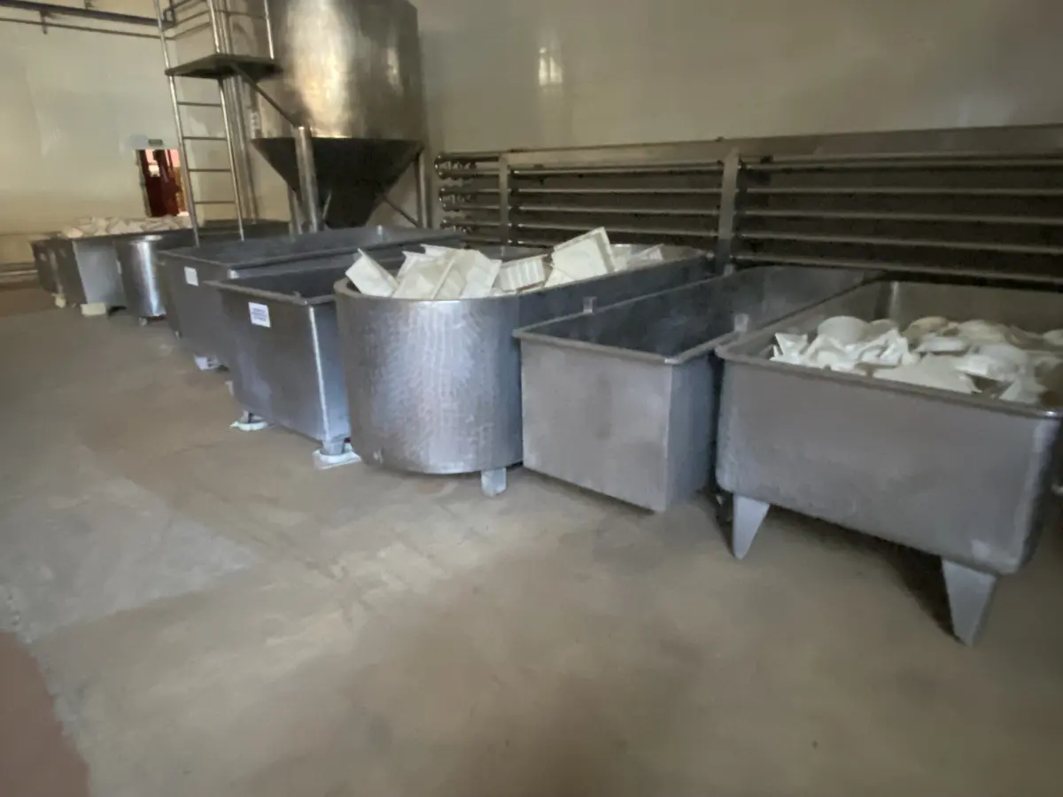 LOTE 027 - 12 caixa de inox para queijo (volumes diversos – Usado para lavar forma e agua gelada)