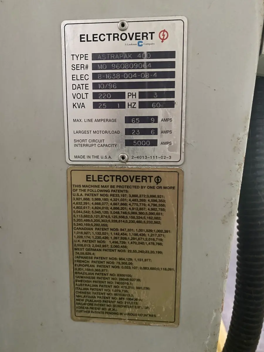 LOTE 580 - maquina solda wave Electrover Astrapak