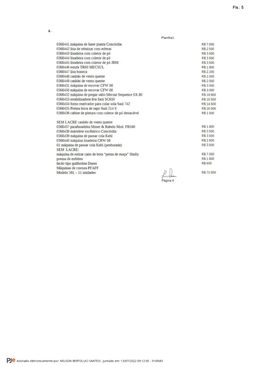 LOTE 000 - Maquinas de calçados