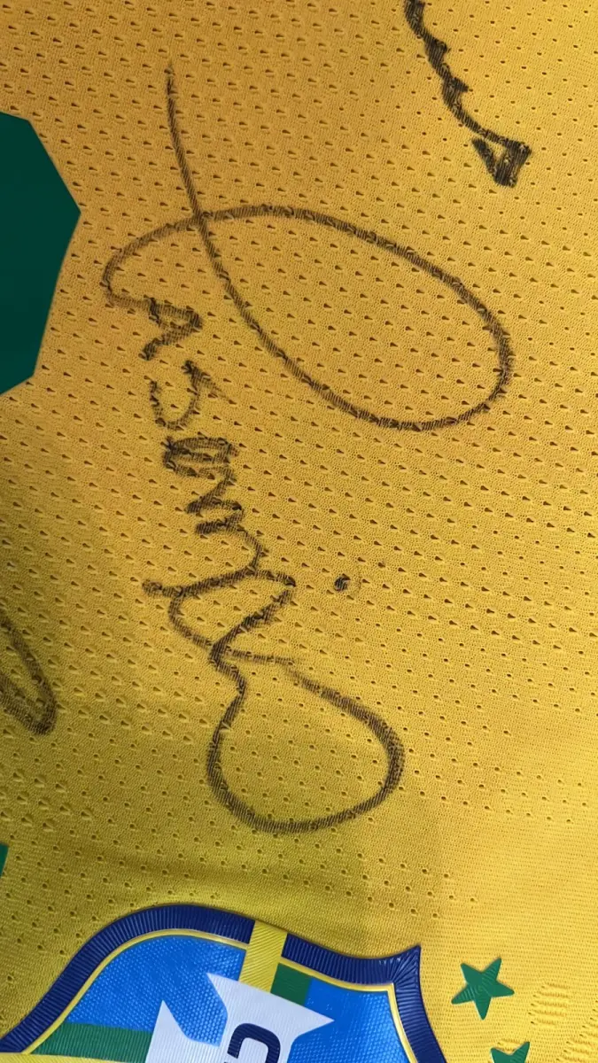 LOTE 001 - CAMPANHA DE DOAÇÃO - LEILÃO DE CAMISA DO JOGADOR TIAGO SILVA DA SELEÇÃO BRASILEIRA AUTOGRAFADA POR TODOS OS JOGADORES - CAMISA COM O LEILOEIRO A DISPOSIÇÃO PARA VISITAÇÃO - AJUDAR ESSA NOBRE CAUSA NÃO TEM PREÇO - PARA CADASTRO RÁPIDO CONTATE O LEILOEIRO 51.991165051