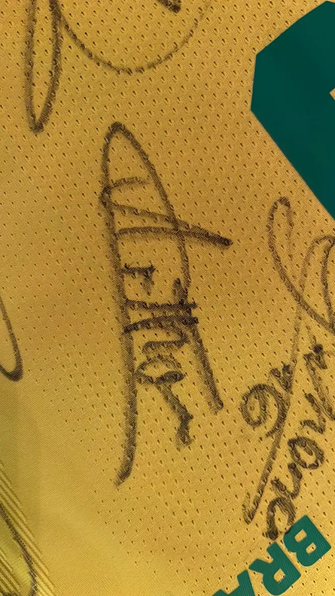 LOTE 001 - CAMPANHA DE DOAÇÃO - LEILÃO DE CAMISA DO JOGADOR TIAGO SILVA DA SELEÇÃO BRASILEIRA AUTOGRAFADA POR TODOS OS JOGADORES - CAMISA COM O LEILOEIRO A DISPOSIÇÃO PARA VISITAÇÃO - AJUDAR ESSA NOBRE CAUSA NÃO TEM PREÇO - PARA CADASTRO RÁPIDO CONTATE O LEILOEIRO 51.991165051