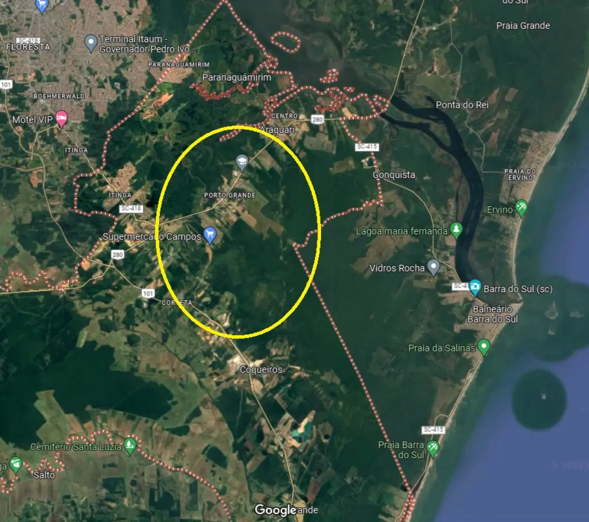 LOTE 000 - ÁREA EM ARAQUARI/SC - 947.090 M2