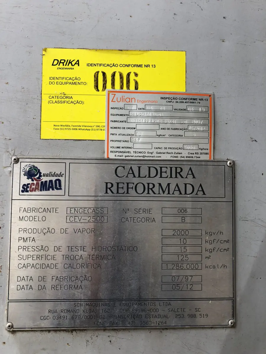 LOTE 000 - SILOS DE INOX – CALDEIRAS – TANQUES 100MIL L – BALANÇA RODOVIÁRIA – RESERVATÓRIO DE ÁGUA – UNO MILLE 95/96