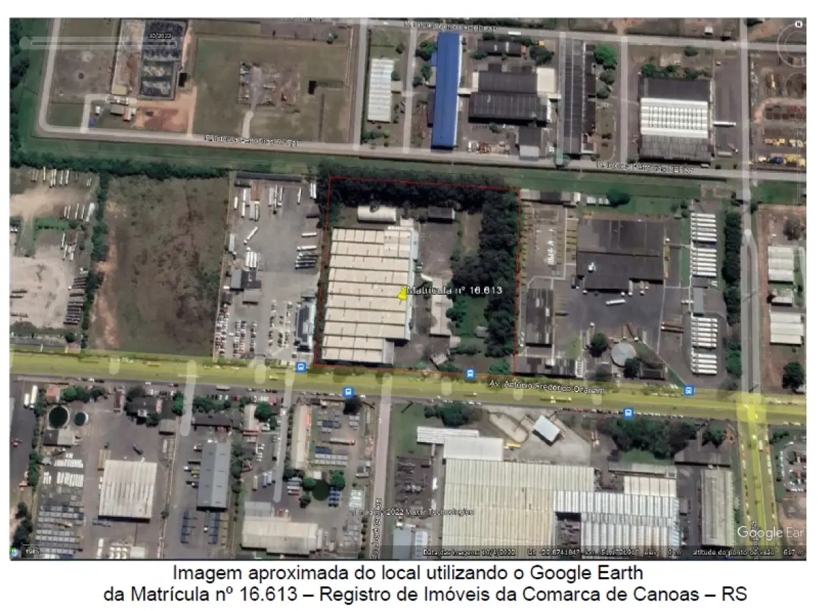 LOTE 000 - imóvel localizado na Av. Antônio Frederico Ozanan nº 1060, B. Brigadeira, em Canoas, c/área do terreno de 30.015,00 m² e áreas construídas de aprox. 11.610,00m²