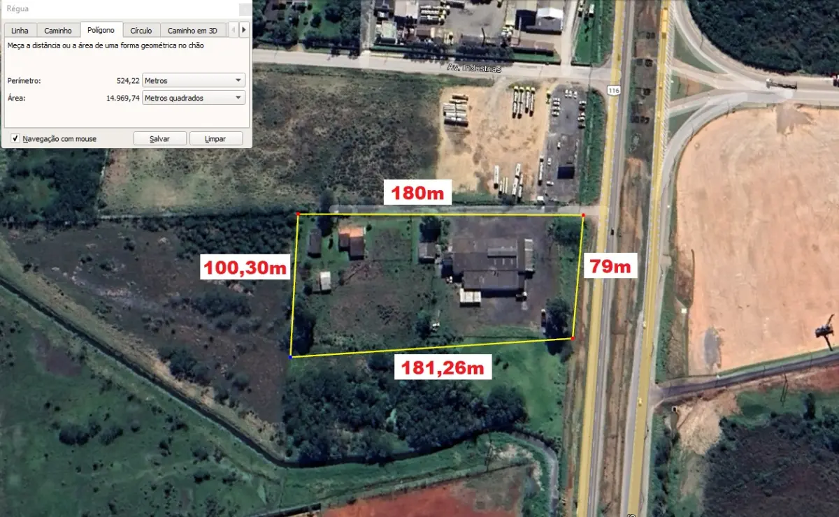 LOTE 001 - 15.000m2 FRENTE BR116 EM GUAIBA - PAVILHÃO E ESTRUTURA PARA  BENEFICIAMENTO DE GRÃOS