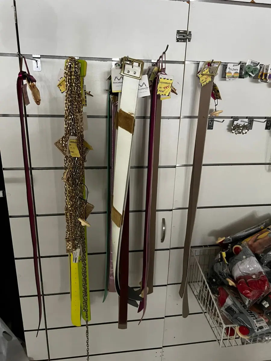 LOTE 000 - Lote com aproximadamente 3.500 peças de roupas e seus cabides (toda a loja): vestidos, saias, moletons, casacos, bermudas, calças, camisetas