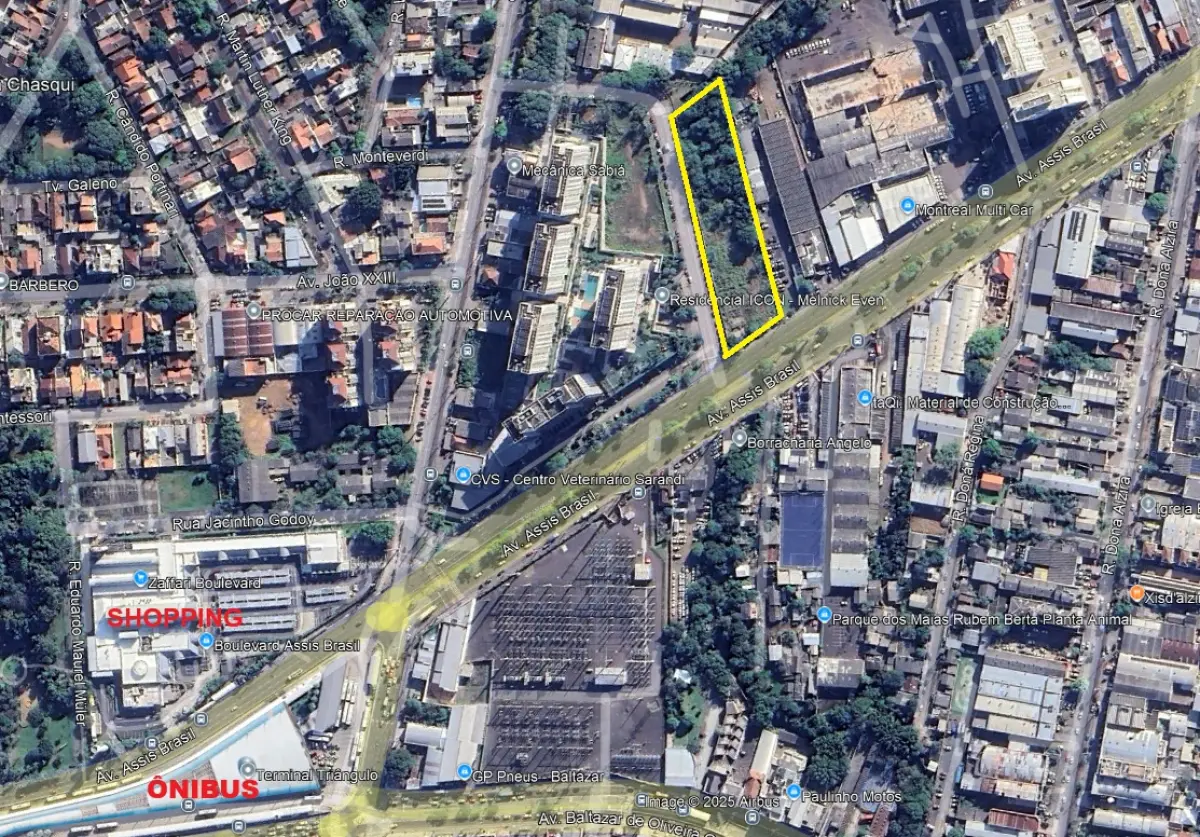 LOTE 000 - Avenida Assis Brasil, nº 4.700 com a área superficial de 5.374,32m² e os direitos de aquisição da proporção de 1/3 (um terço) do terreno na Rua Eduardo Mastalir