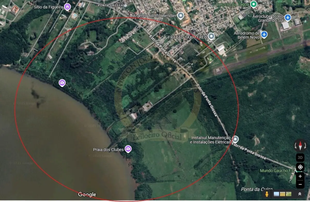 LOTE 000 - Imóvel situado no Bairro Belém Novo, no lugar denominado Ponta Grossa, terreno de forma irregular, com a área superficial de 151.384,40m2