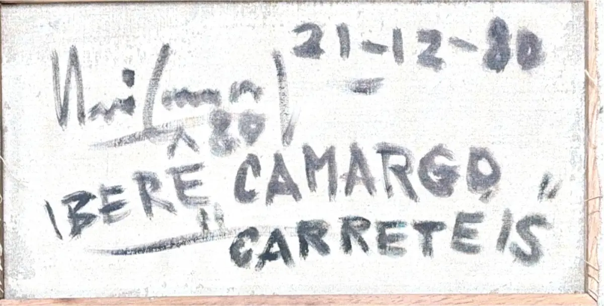 LOTE 003 - Iberê Camargo - Carretéis - 1980, Óleo sobre tela, 24 x 41 cm