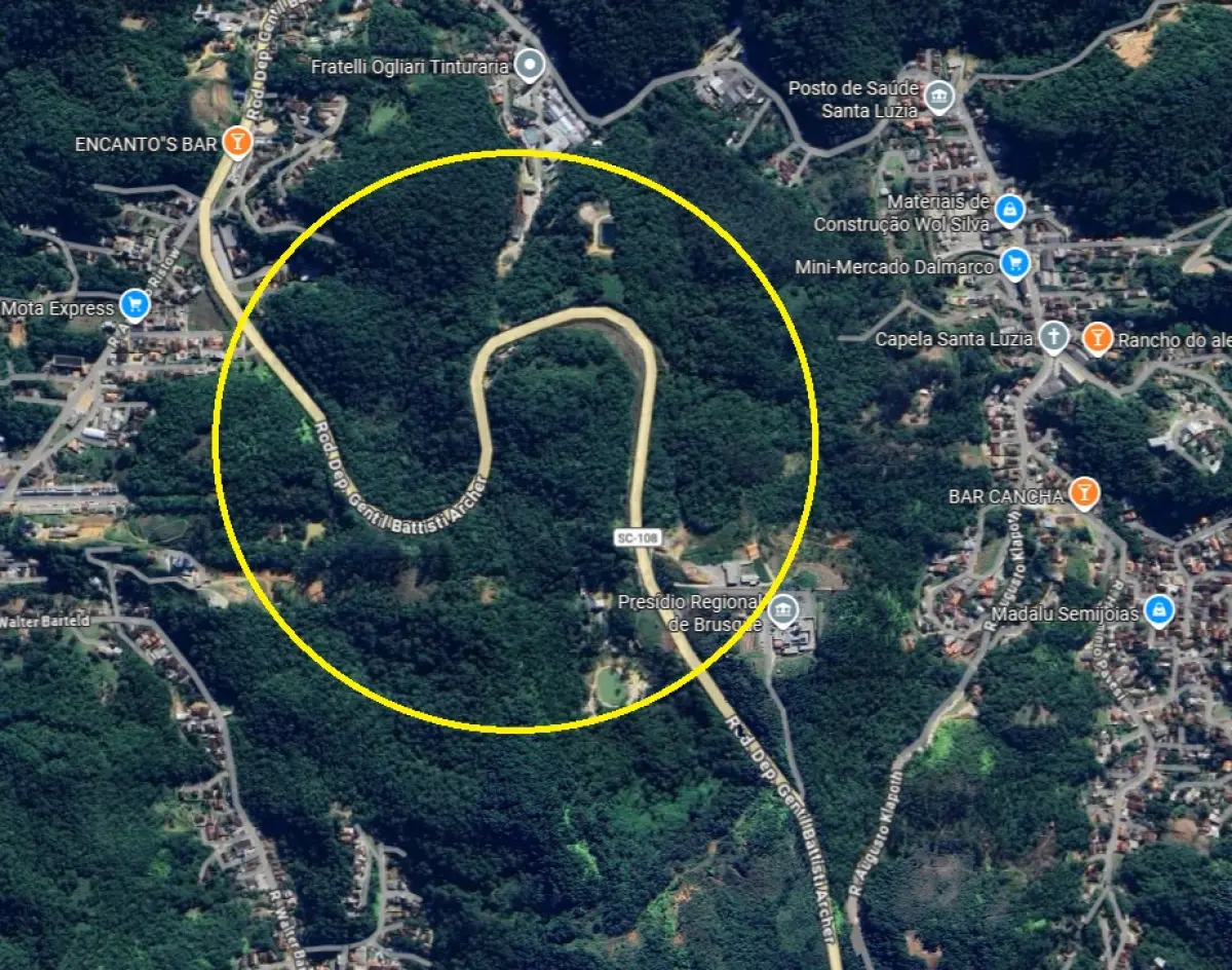 LOTE 001 - O terreno situado no Município de Brusque, na Rodovia Gentil Archer, com a área de 13.685m2