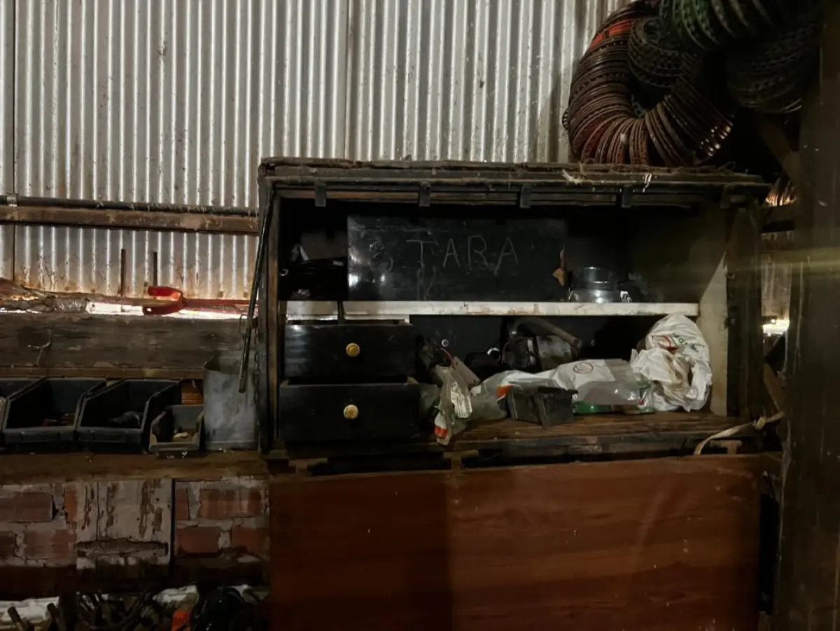 LOTE 177 - Prateleira com peças para plantadeiras