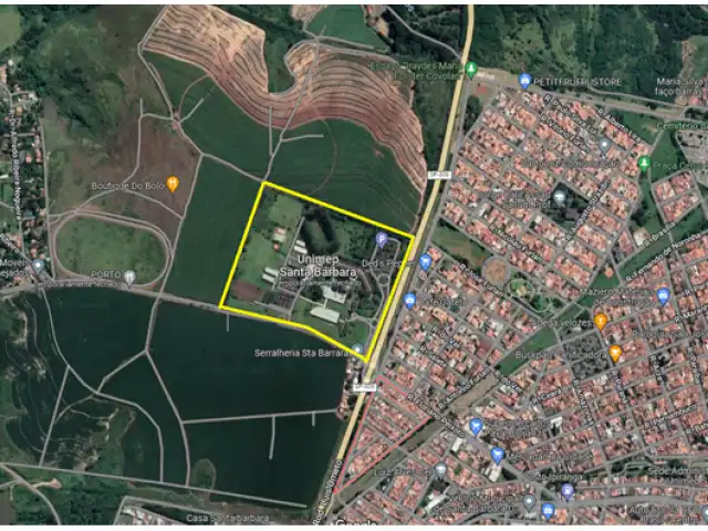 GRANDE IMÓVEL 203.400M2 COM 18.472M2 CONSTRUÍDOS – ESCOLA COMPLETA –  FRENTE PARA ESTRADA SP 306 –  EM SANTA BÁRBARA D OESTE/SP
