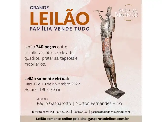 GRANDE LEILÃO - FAMILIA VENDE TUDO - QUADROS - TAPETES - VASOS