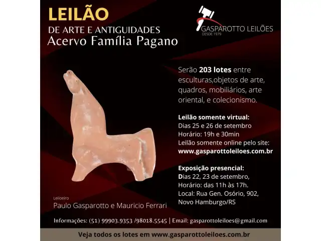 GRANDE LEILÃO DE ARTE E ANTIGUIDADES - PAULO GASPAROTTO LEILOES